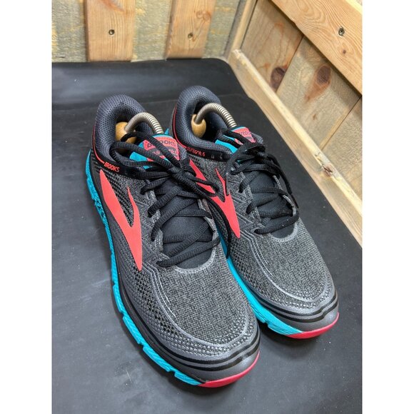 Brooks PureGrit 6 Womens Trail Running Shoes Black/Red Size 10 Cushioned Grip - Picture 3 of 10